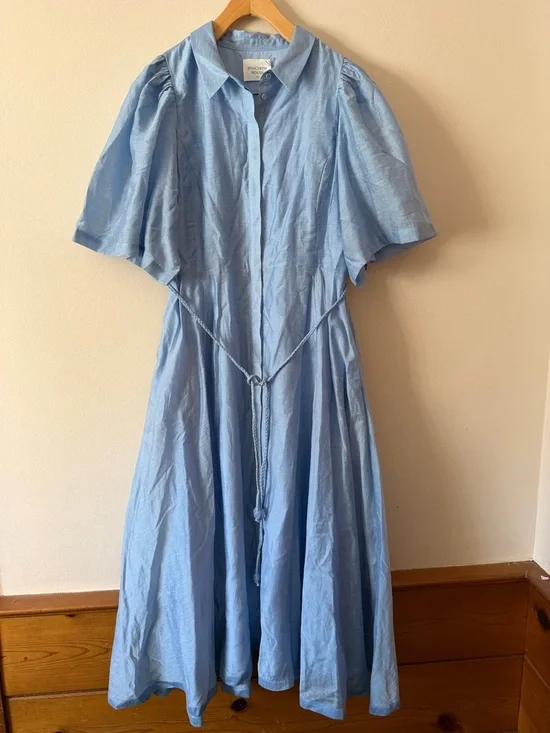 Hyacinth House Powder Blue Cindy Midi Dress Size XL - Picture 2 of 7